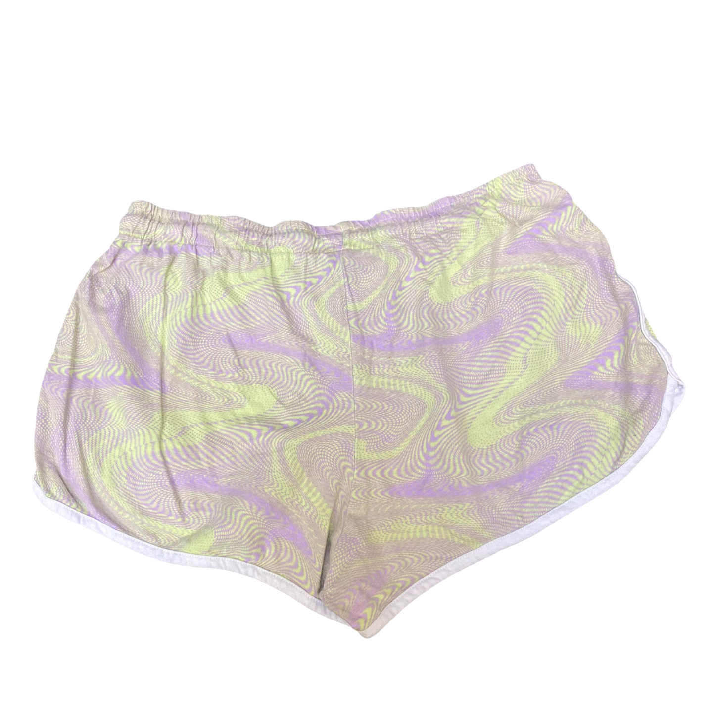 Running Sprinter Shorts Girls Large Purple Green Drawstring Waist Dolphin Hem