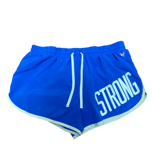 Justice Running Sprinter Shorts Women 29W Blue Stretch Elastic Waist Dolphin Hem