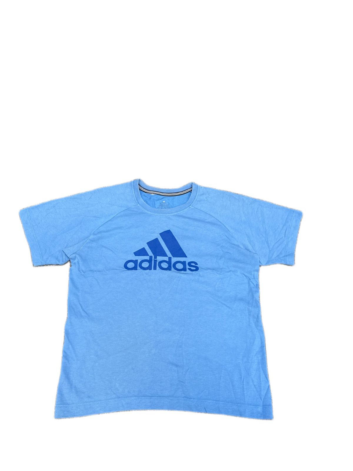 Adidas T-Shirt Boys XS Blue Graphic Logo Short Sleeve Crew Neck Pullover Tee