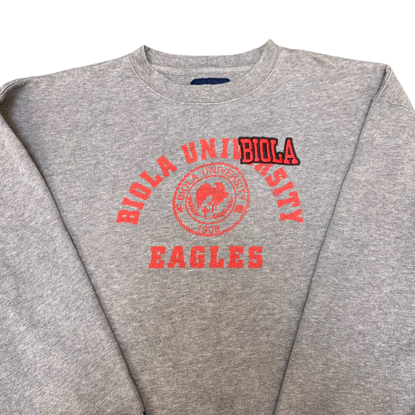 Jansport Sweatshirt Mens XL Grey Biola University Eagles NCAA Crew Neck Pullover