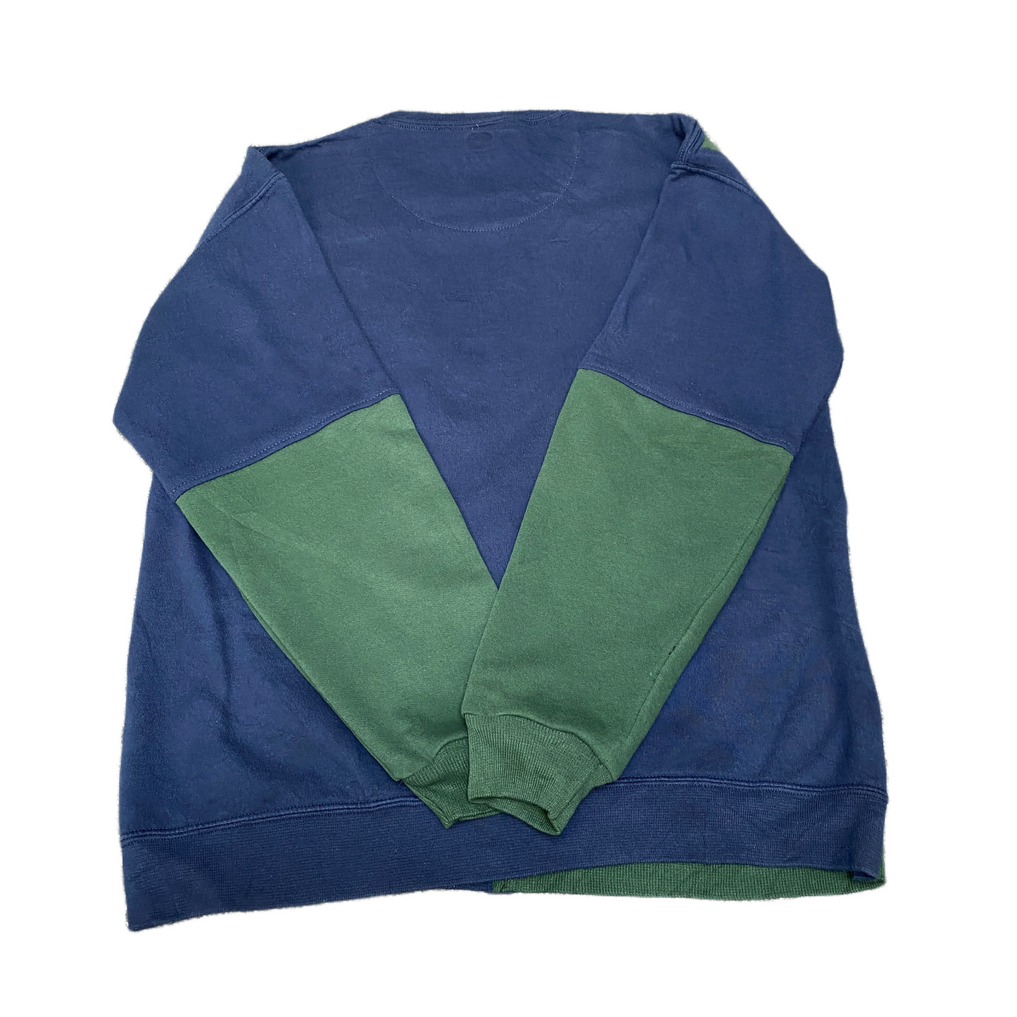Nike Reworked Sweatshirt Mens M Navy Green Embroidered Spellout Logo Vintage Y2K