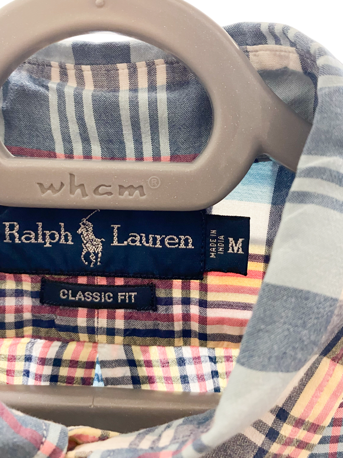 Ralph Lauren Shirt Mens Medium Blue Plaid Short Sleeve Small Blue Polo Pony Logo