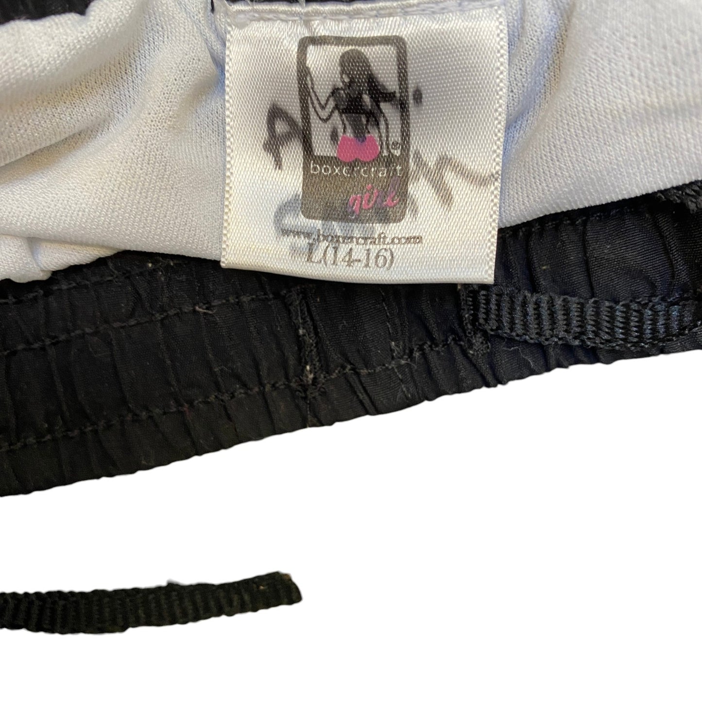 Running Sprinter Shorts Womens L 24" Waist Black Pink Athletic Gym Dolphin Hem