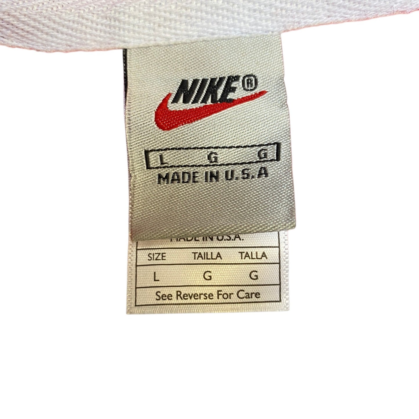 Nike Reworked Sweatshirt Mens L Red Grey Embroidered Spellout Logo Vintage Y2K