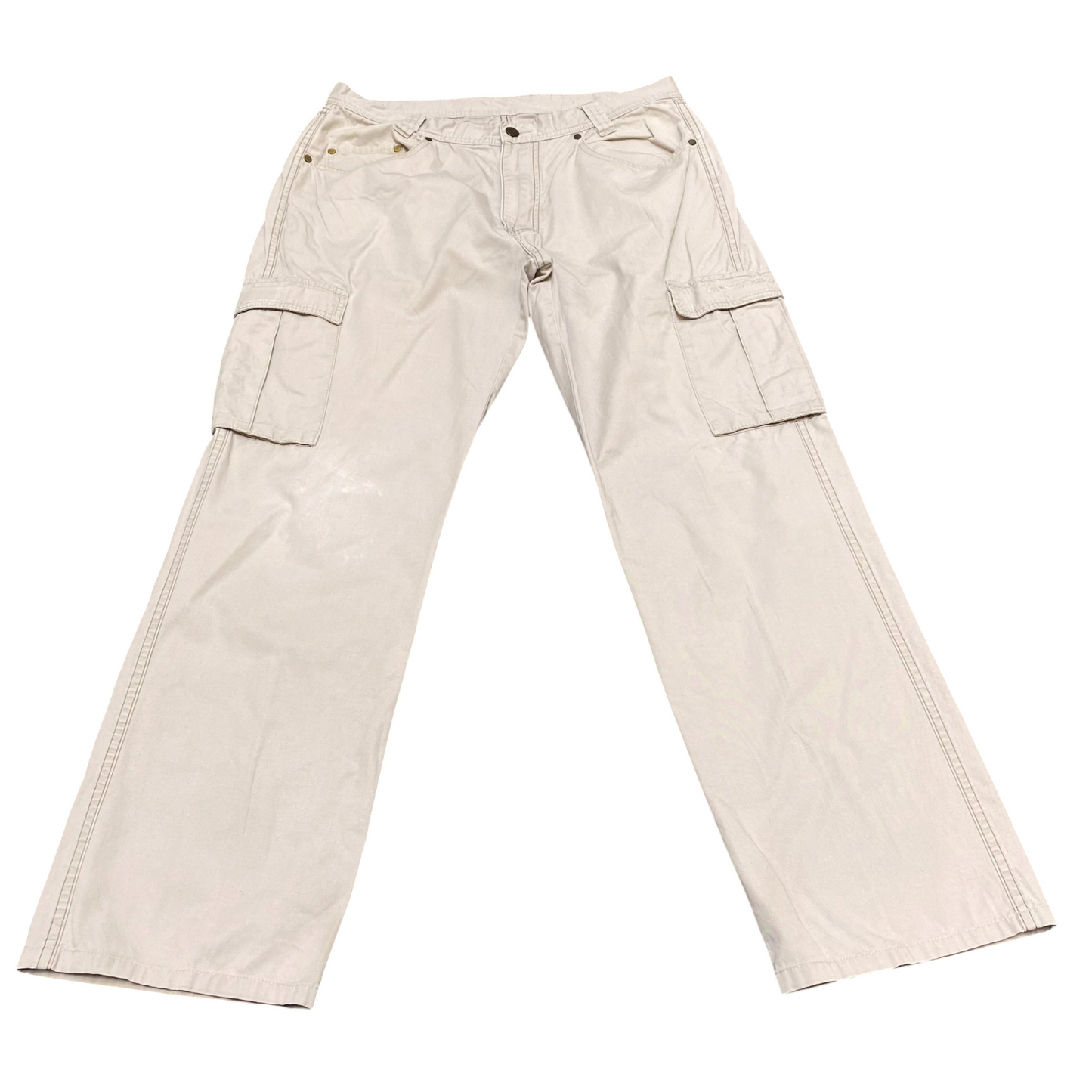 Paradiso Golf Cargos Mens Large Beige Solid Stretch Light Wash Workwear Outdoor