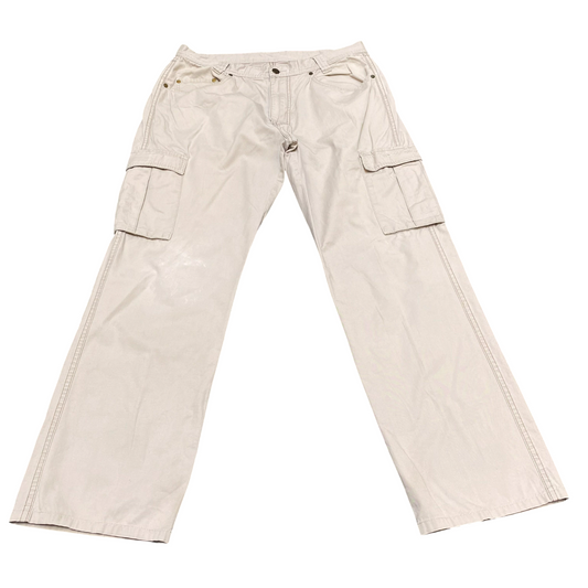 Paradiso Golf Cargos Mens Large Beige Solid Stretch Light Wash Workwear Outdoor