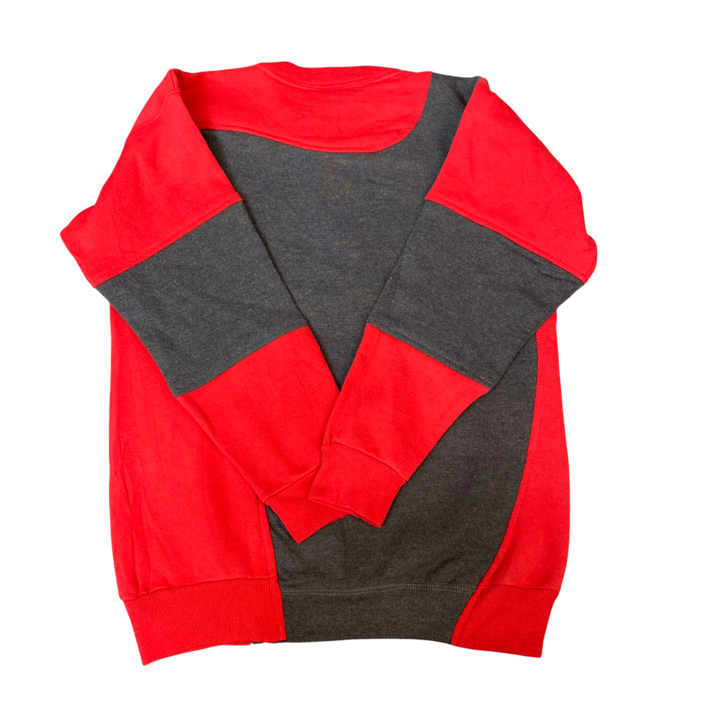 Nike Reworked Sweatshirt Mens S Red Grey Embroidered Spellout Logo Vintage Y2K