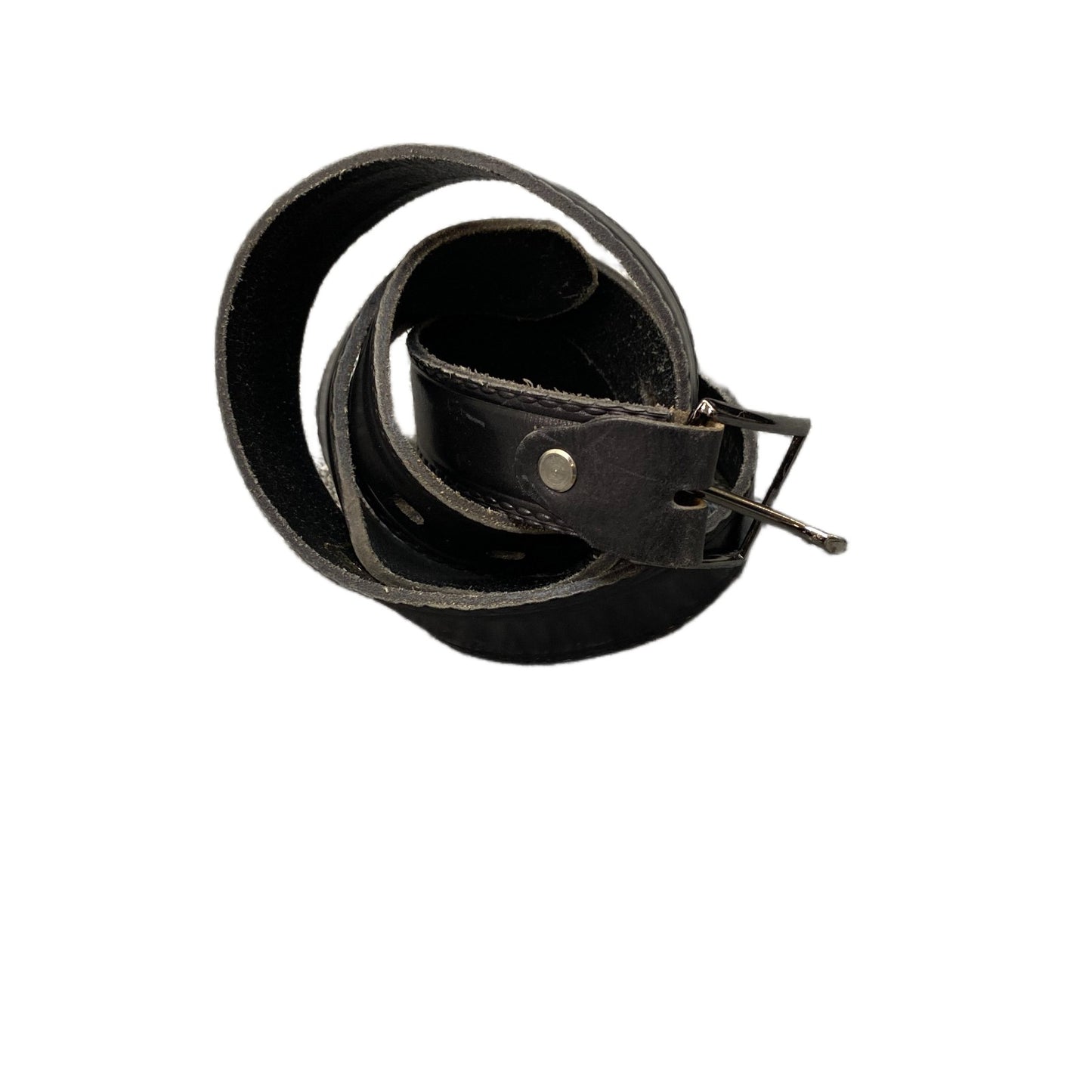 El Sombrero Waist Belt Mens Black Leather Adjustable Pin Buckle 40.5 Inches