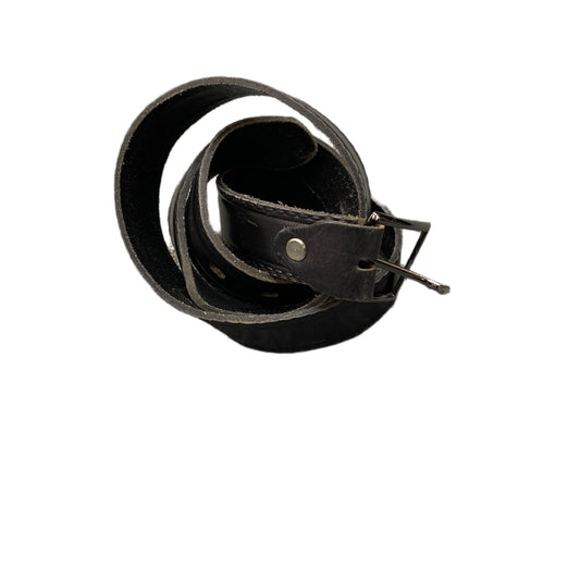 El Sombrero Waist Belt Mens Black Leather Adjustable Pin Buckle 40.5 Inches
