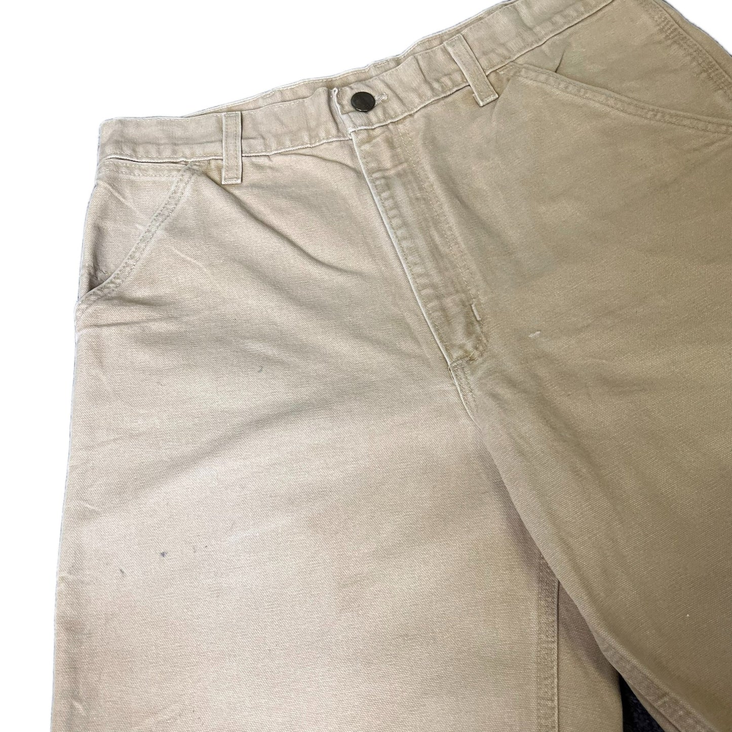 Carhartt Cargo Work Shorts Fits as Mens M 32" Waist Beige Canvas Hiking Outdoor