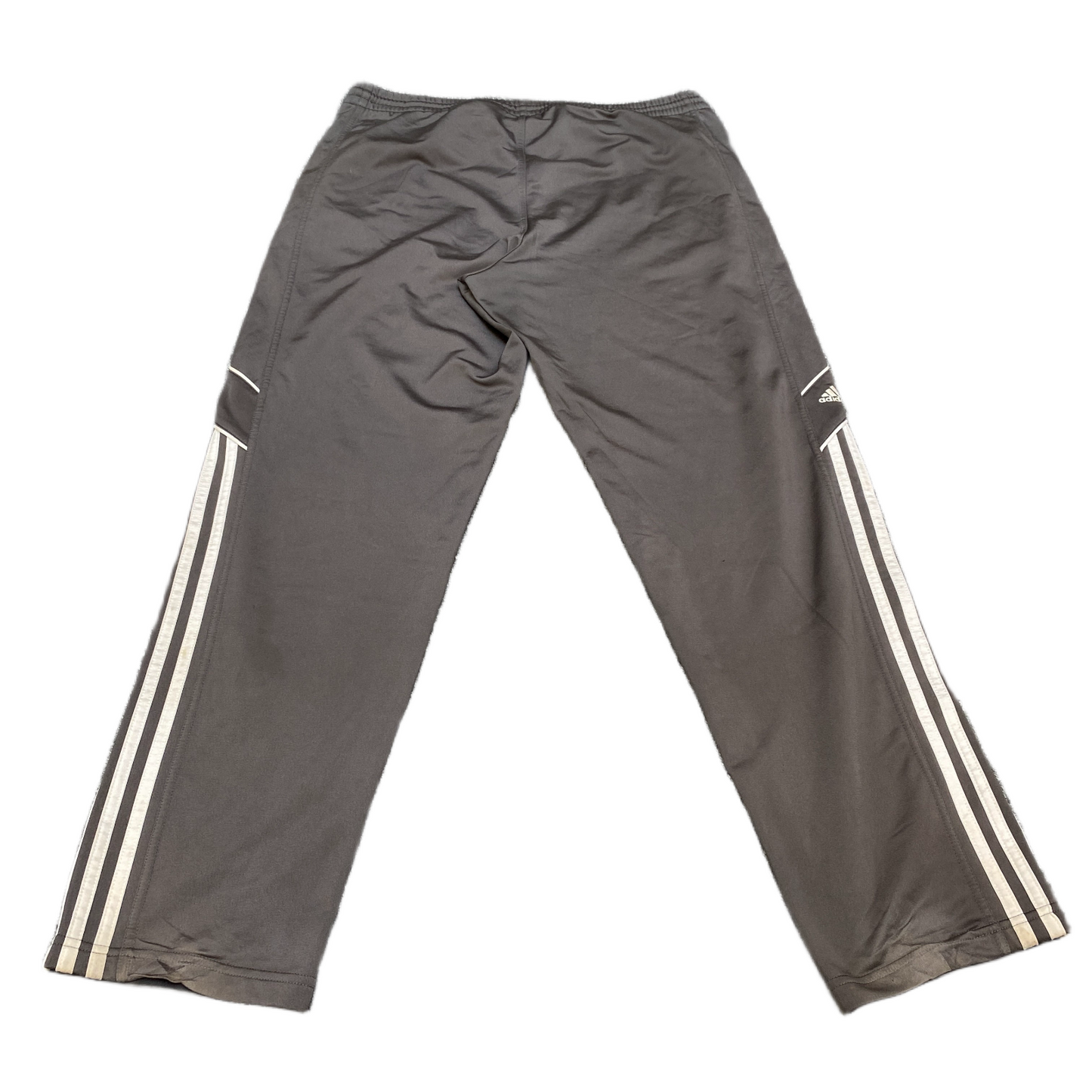 Adidas Joggers Fits as Mens 38" Waist Grey White 3-Stripes Drawstring Trousers