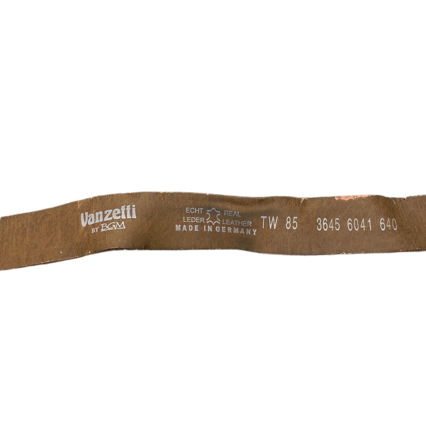 Vanzetti Waist Belt Mens Brown Leather Adjustable Silver Pin Buckle 37.5 Inches