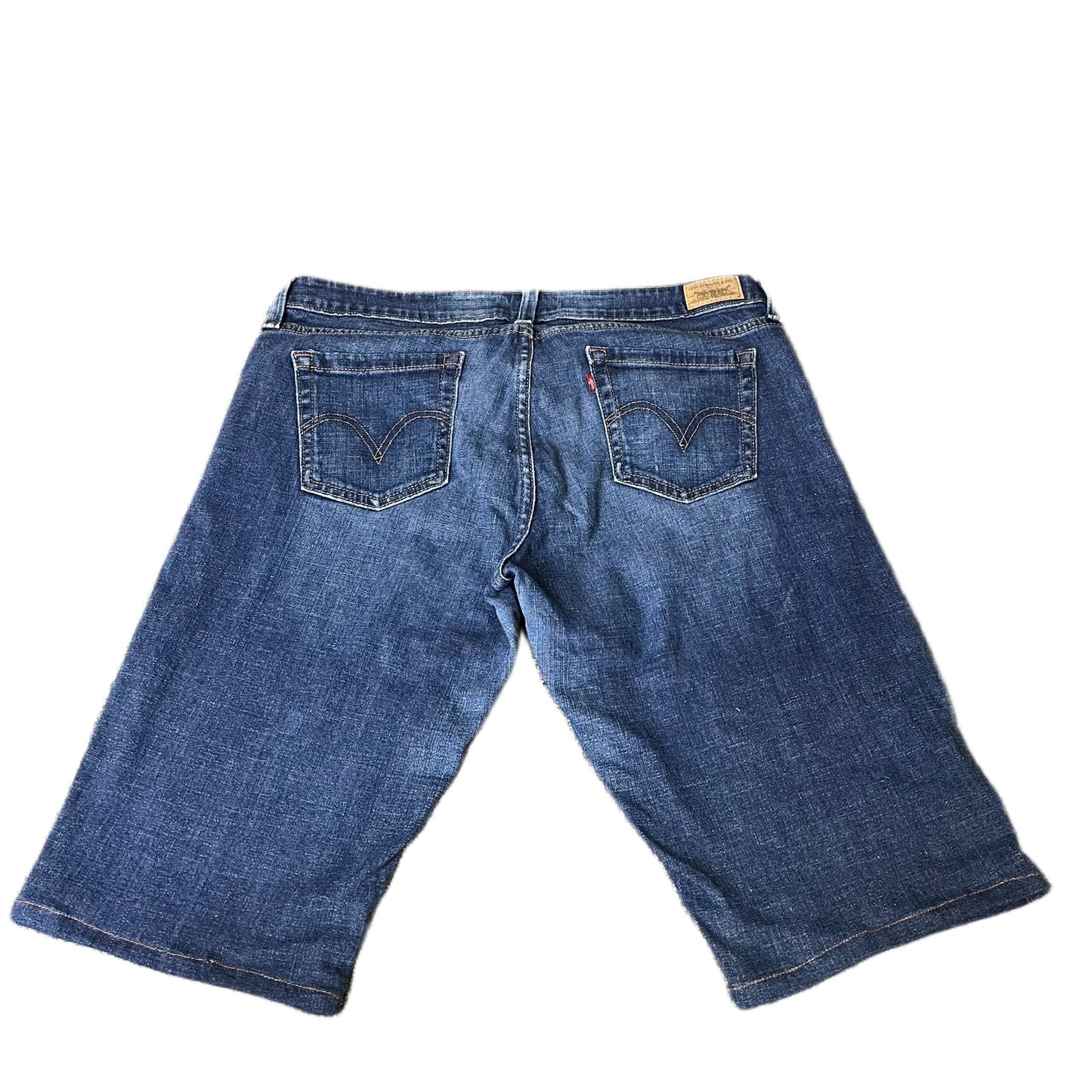 Levi's 545 Bermuda Shorts Fits as Womens XL 33" Waist Blue Denim Stretch Red Tab
