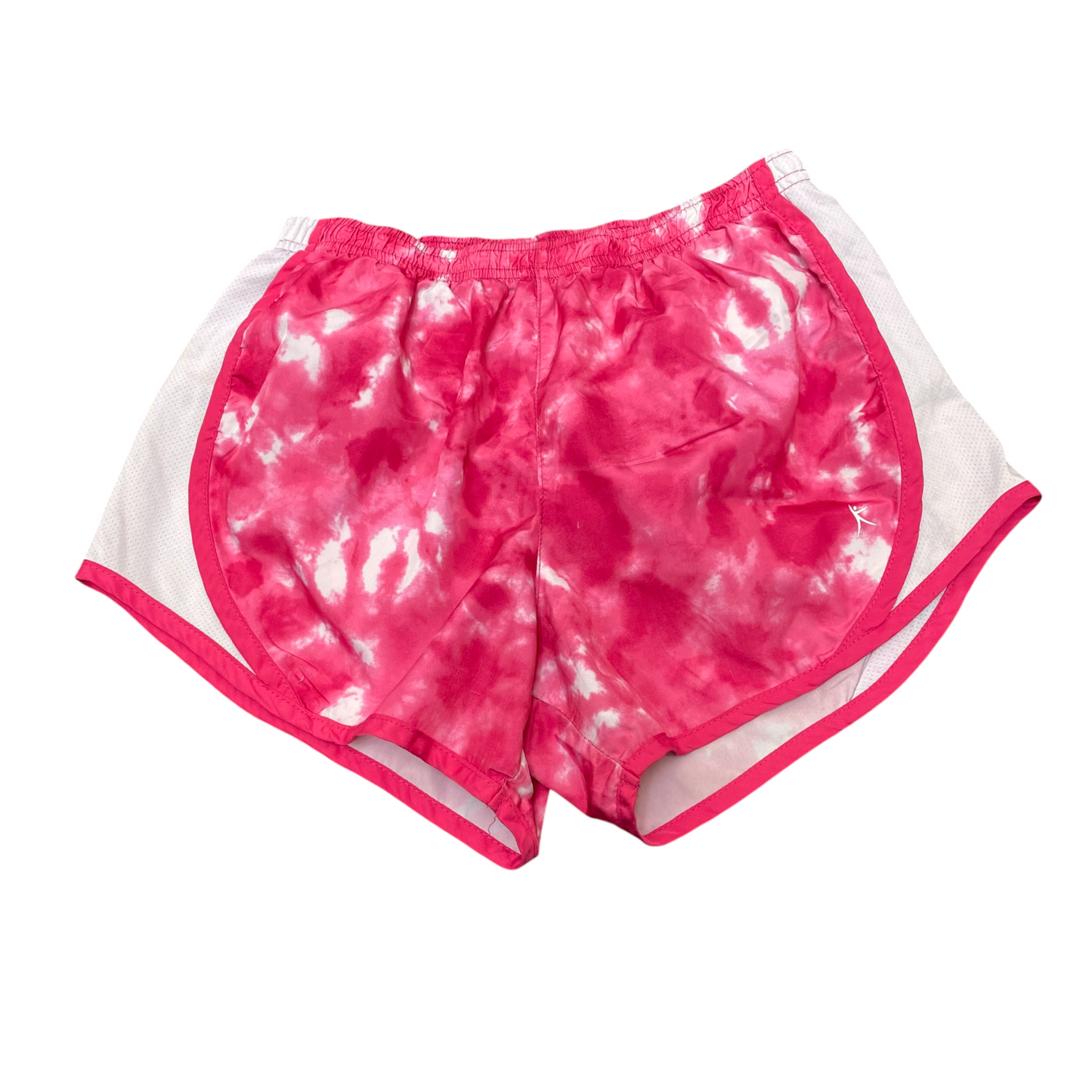 Running Sprinter Shorts Womens XL Pink White Tie Dye Athletic Gym Elastic Waist