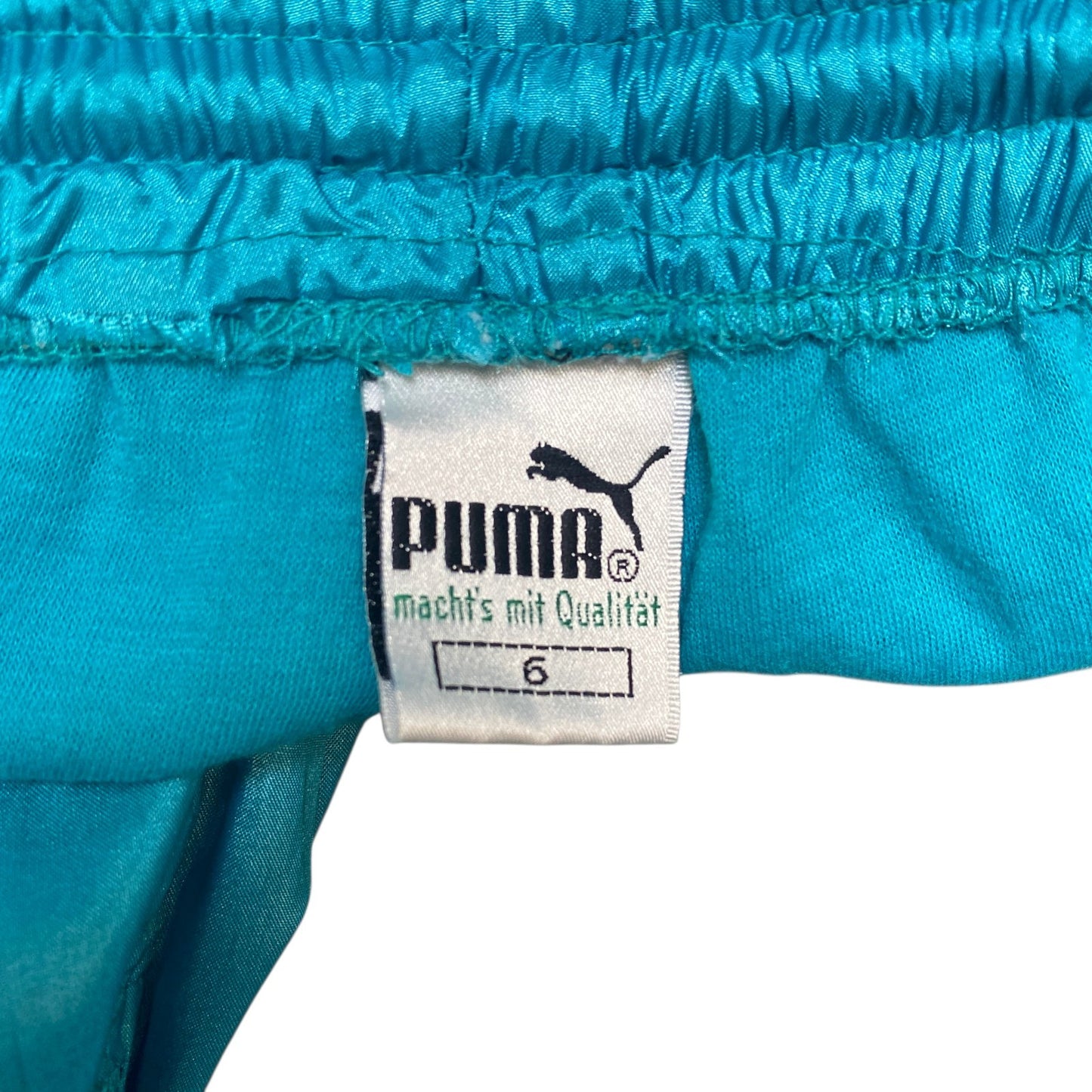 PUMA Joggers Fits as Womens 32" Waist Teal Ankle Zip Athleisure Track Trouser