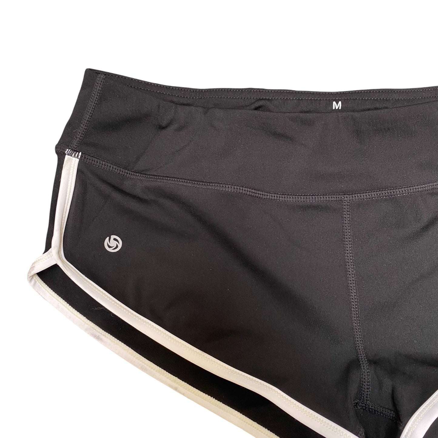 Sprinter Shorts Womens Medium Black Nylon Yoga Training High Waisted Stertch