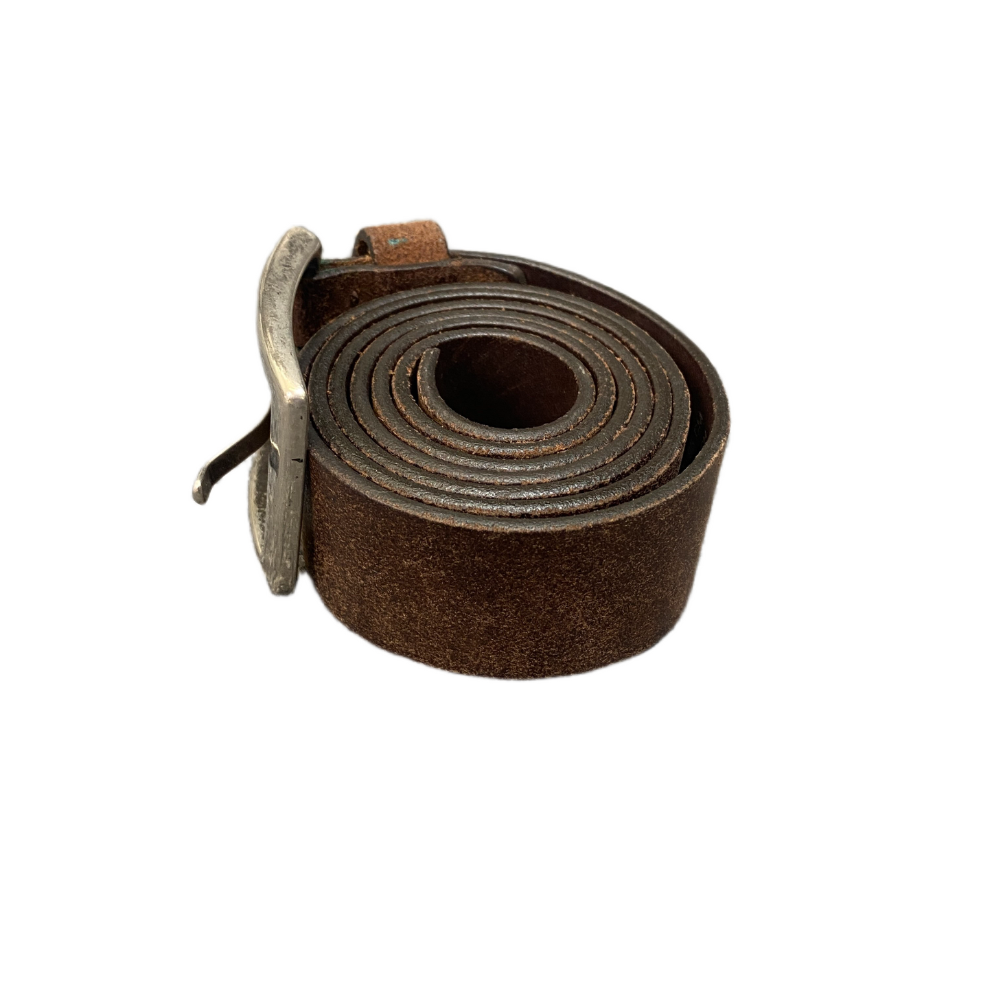 Waist Belt Mens XL Brown Leather Adjustable Silver Pin Buckle 41.5 inches