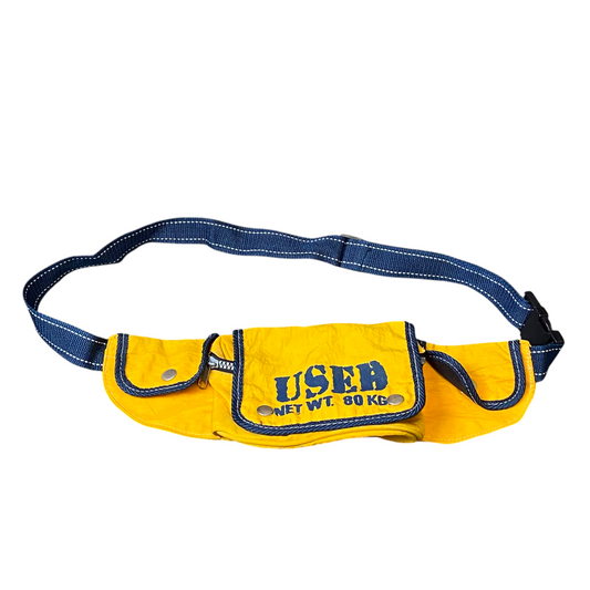Unisex Adults Waist Fanny Pack Bum Bag Yellow Snap Pockets Adjustable Strap