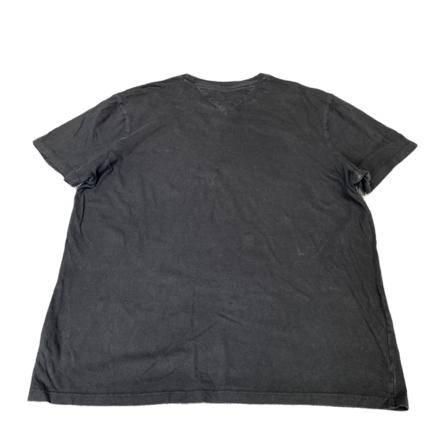 Tommy Hilfiger T-Shirt Men Medium Black Embroidered Logo Short Sleeve Summer Tee