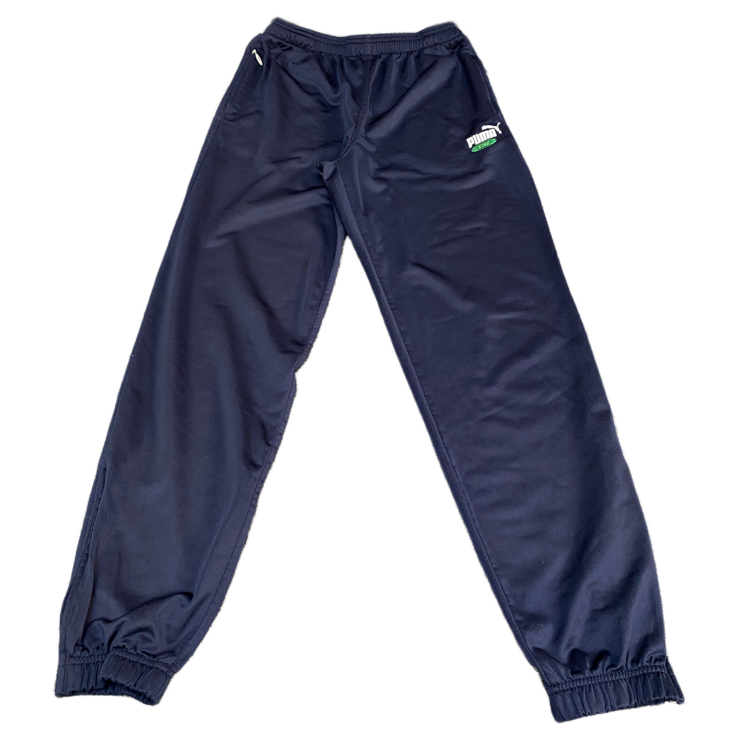 PUMA Track Pants Fits as Mens 26" Waist Blue High Waisted Ankle Zip Trousers