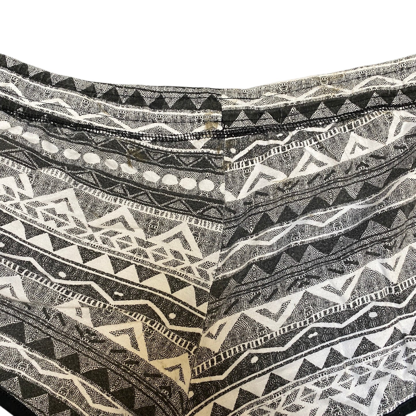 Running Sprinter Shorts Women L 32" Waist Black White Patterned Athletic Workout