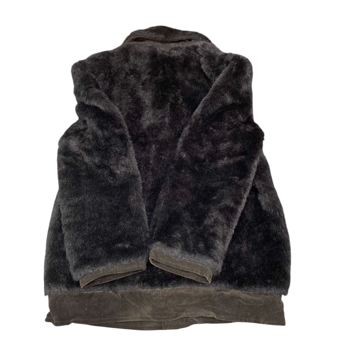 Magdeburger Oberbekleidung Faux Fur Jacket Womens L Black Collared Toggle Button