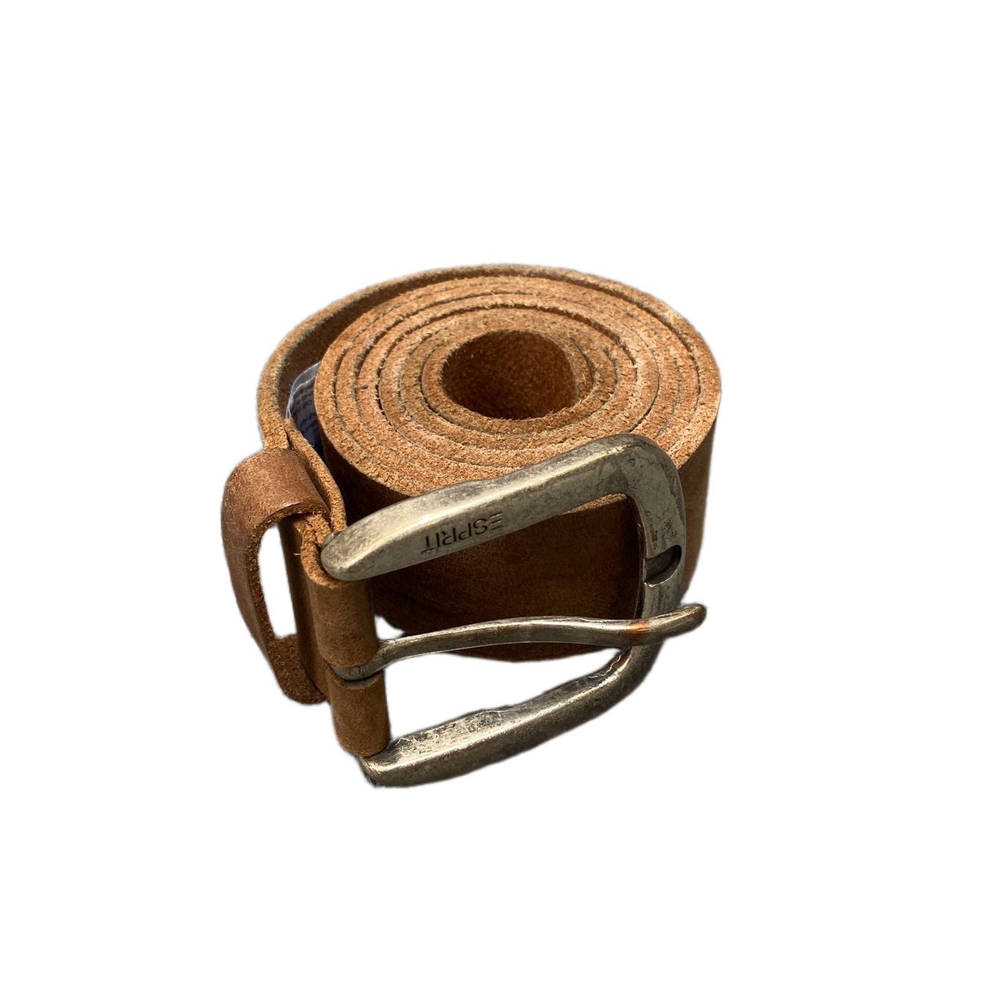 Esprit Waist Belt Mens Brown Leather Adjustable Silver Pin Buckle 42.5 Inches