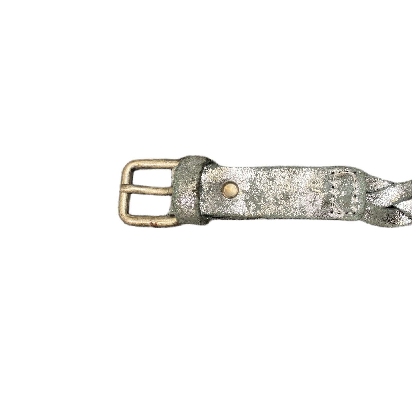 Bonprix Waist Belt Men Grey Leather Adjustable Silver Pin Buckle 44.5 Inches