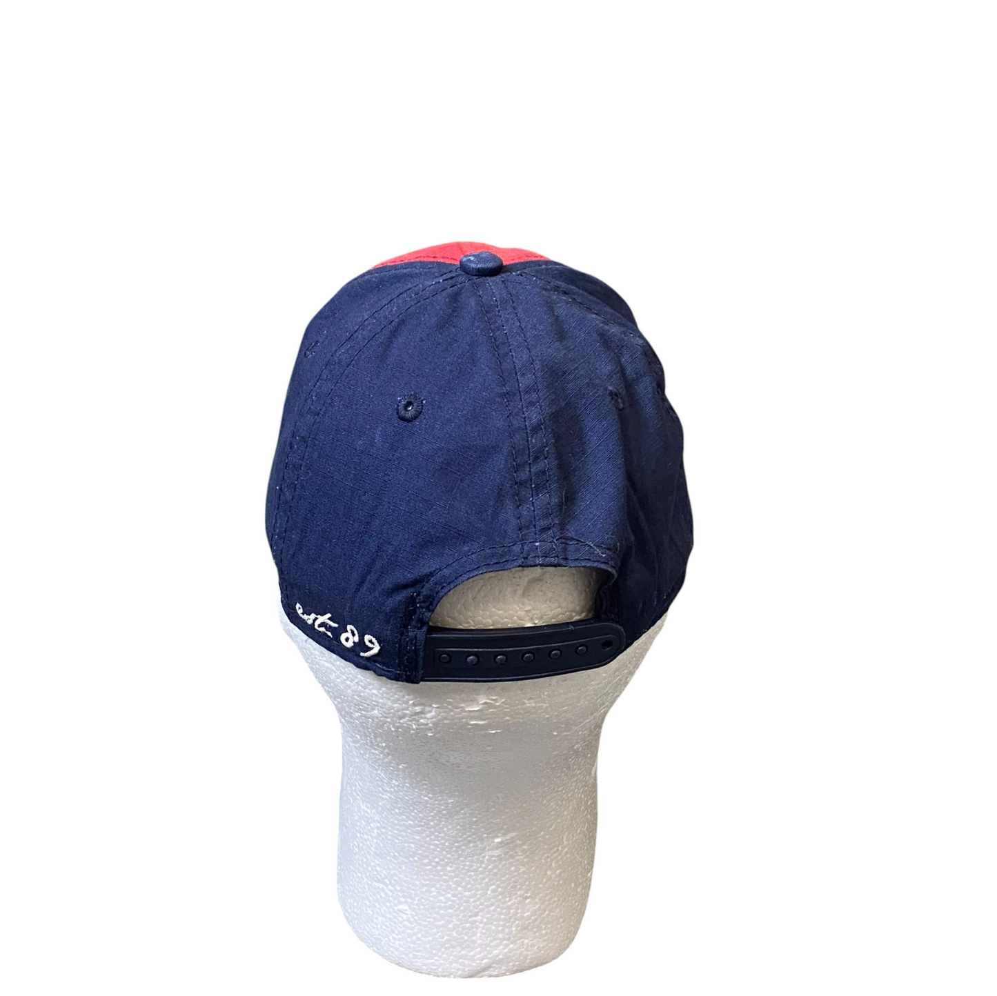 Place Baseball Cap Mens S/M Red Blue Curved Brim Embrodered Patch Snapback Cap
