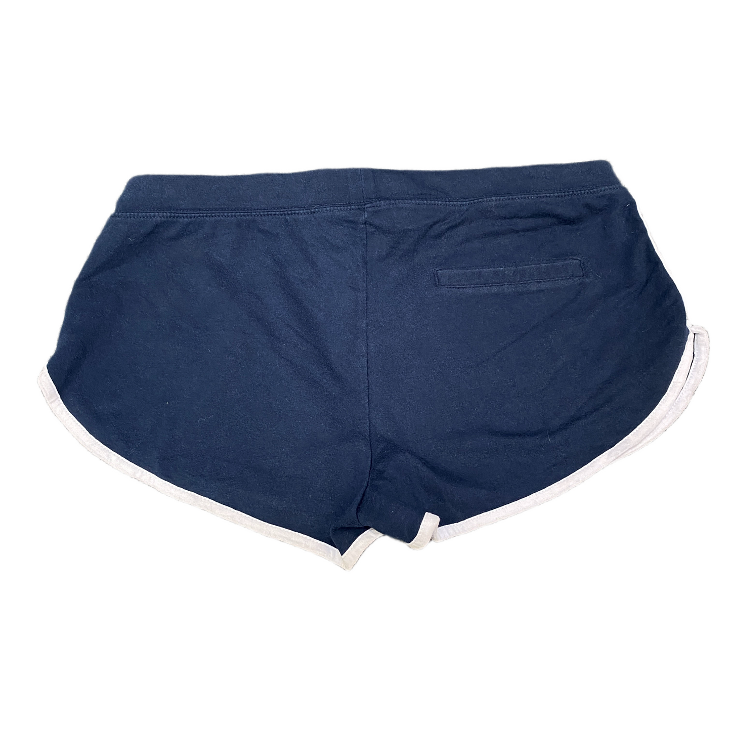 Running Sprinter Shorts Womens Large 35" Waist Blue Terry Cloth Dolphin Hem