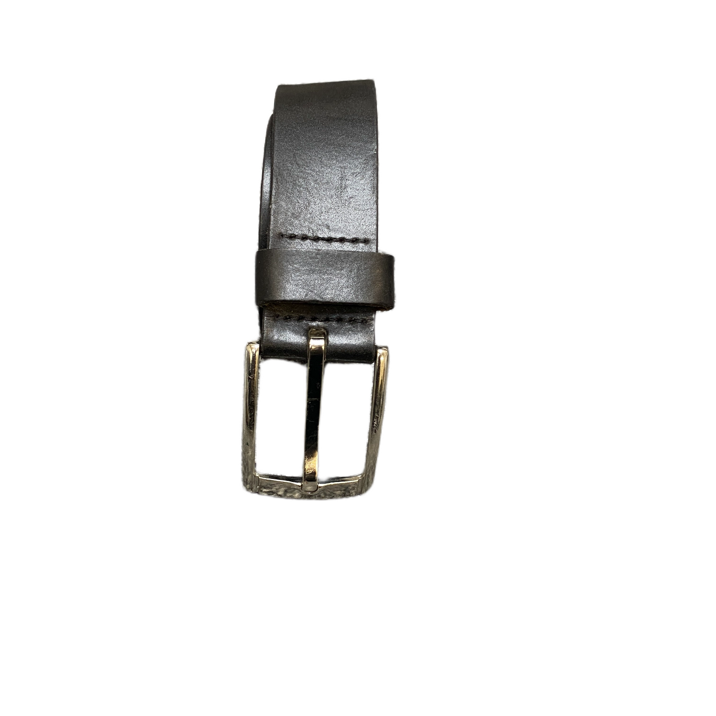 Mens Dress Belt Black Leather Adjustable Stainless Steel Buckle Size 42.5 inches