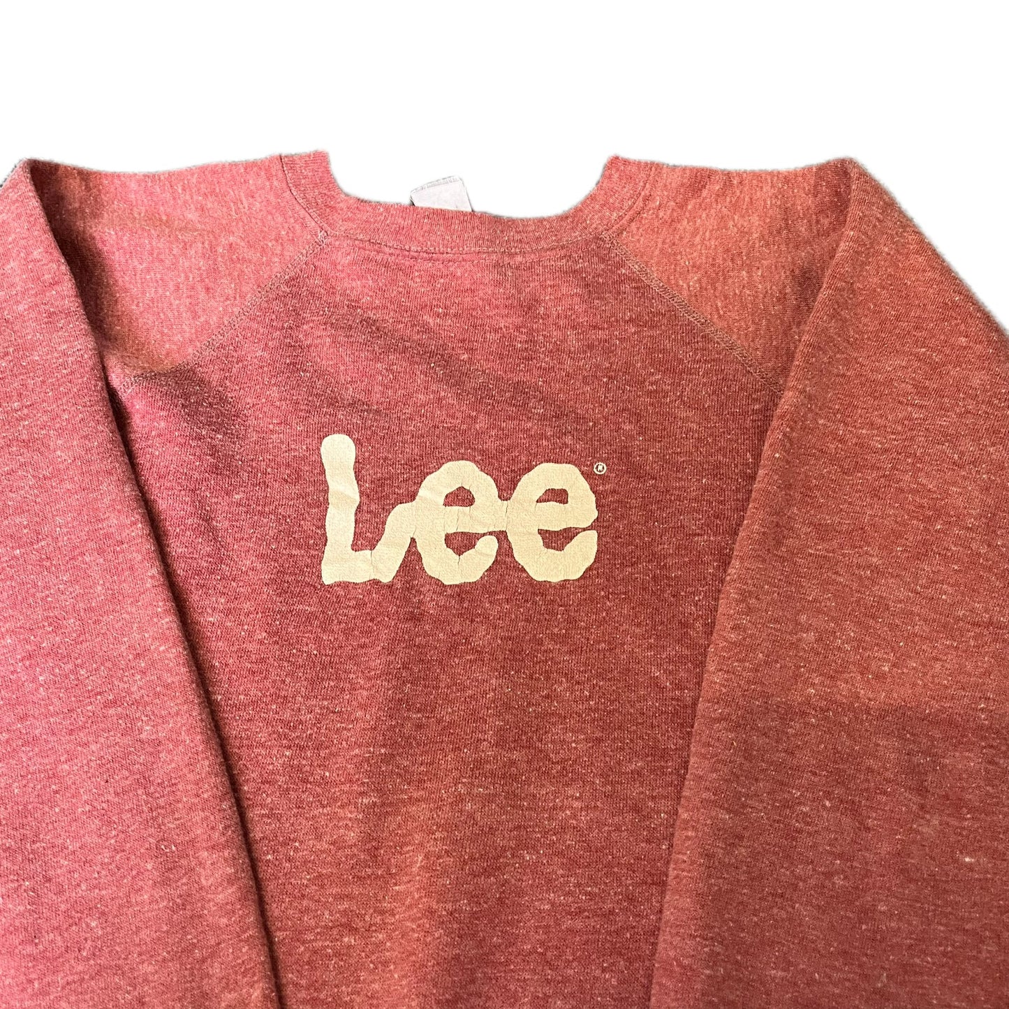 Vtg Ms Lee Sweatshirt Womens Medium Red Heather Fleece Lined Crewneck Pullover