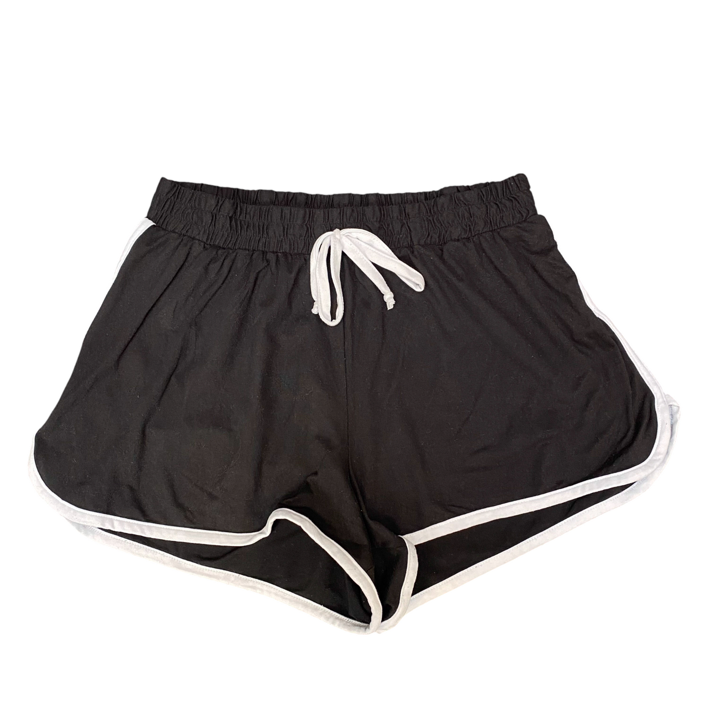 Running Sprinter Shorts Womens Large Black Athletic Fit Gym Training Drawstring