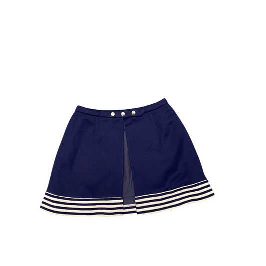 Erra Mini Skirt Womens M Blue Lined Horizontal Striped Open Front School Preppy