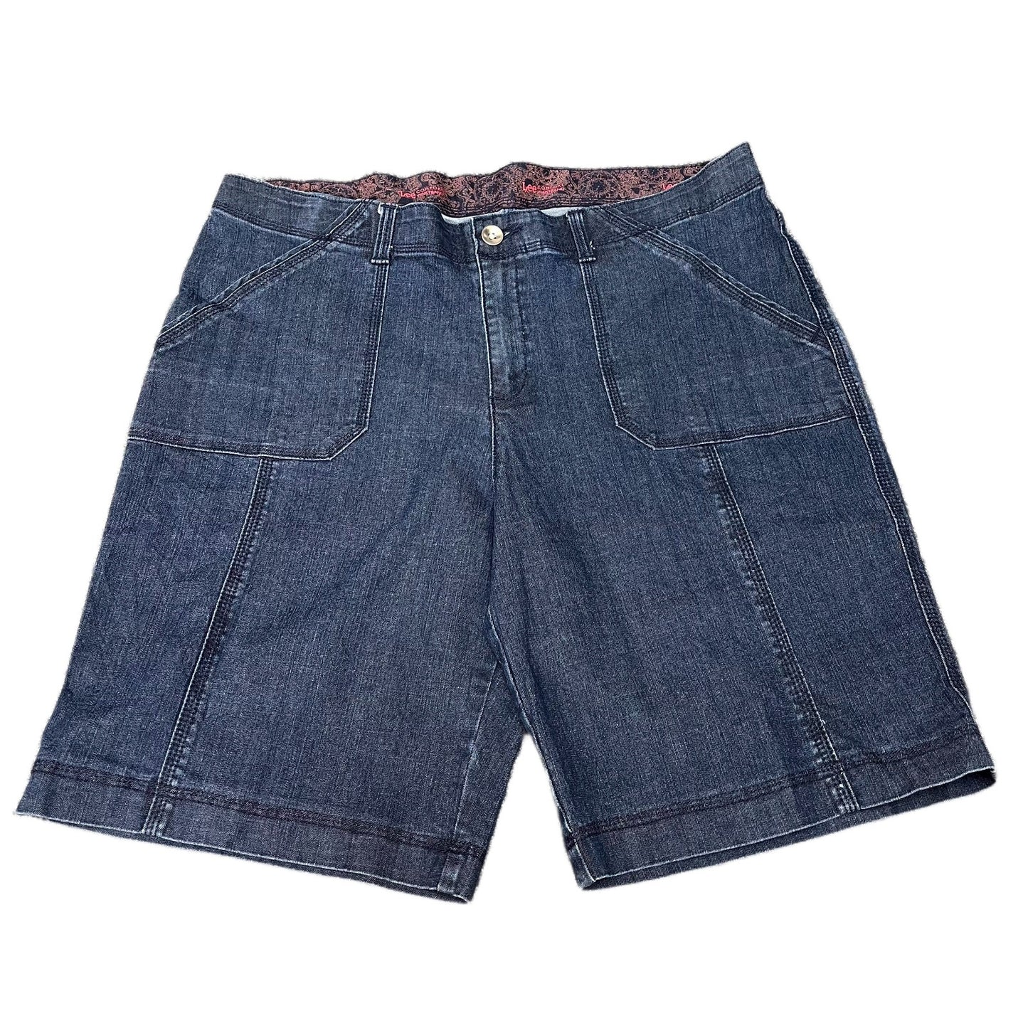 Lee Denim Shorts Fits as Womens 2XL 37" Waist Blue Dark Wash Comfort Waistband