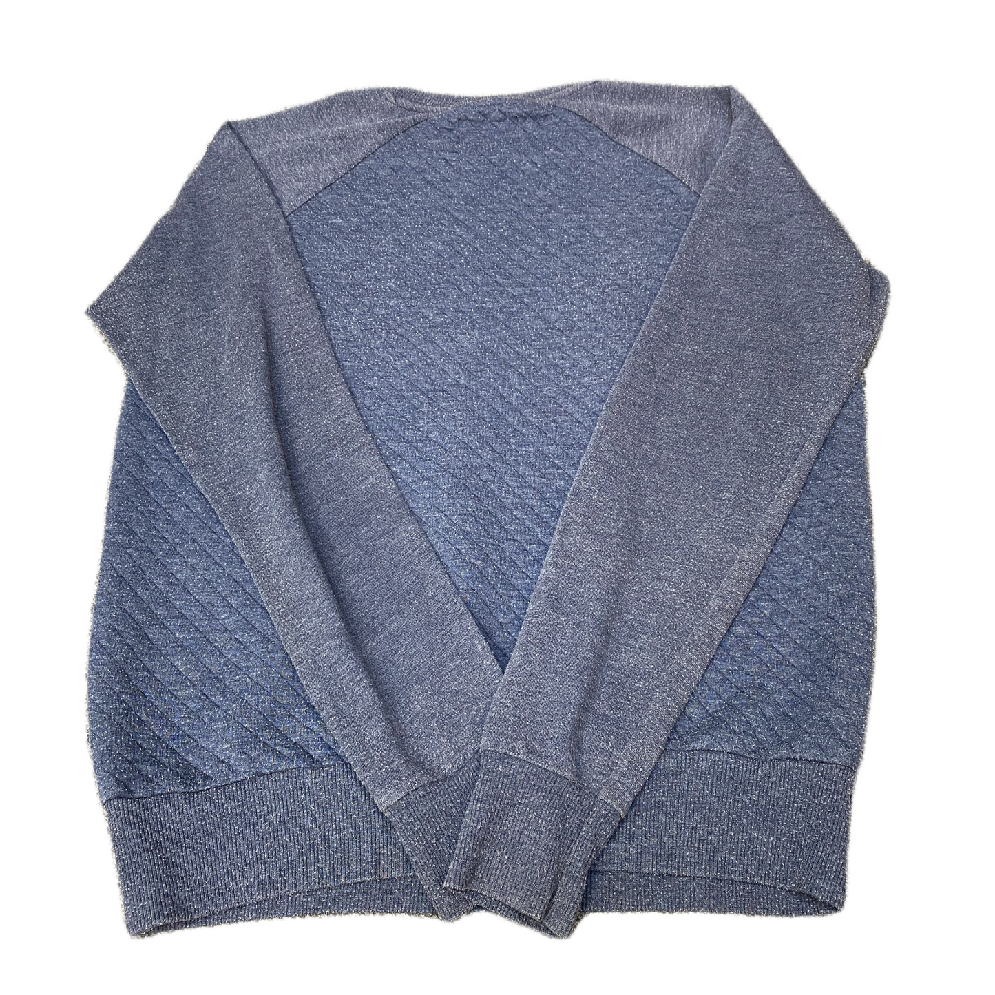 Cedar Wood State Sweatshirt Mens M Blue Quilted Knit Raglan Sleeve Crew Neck