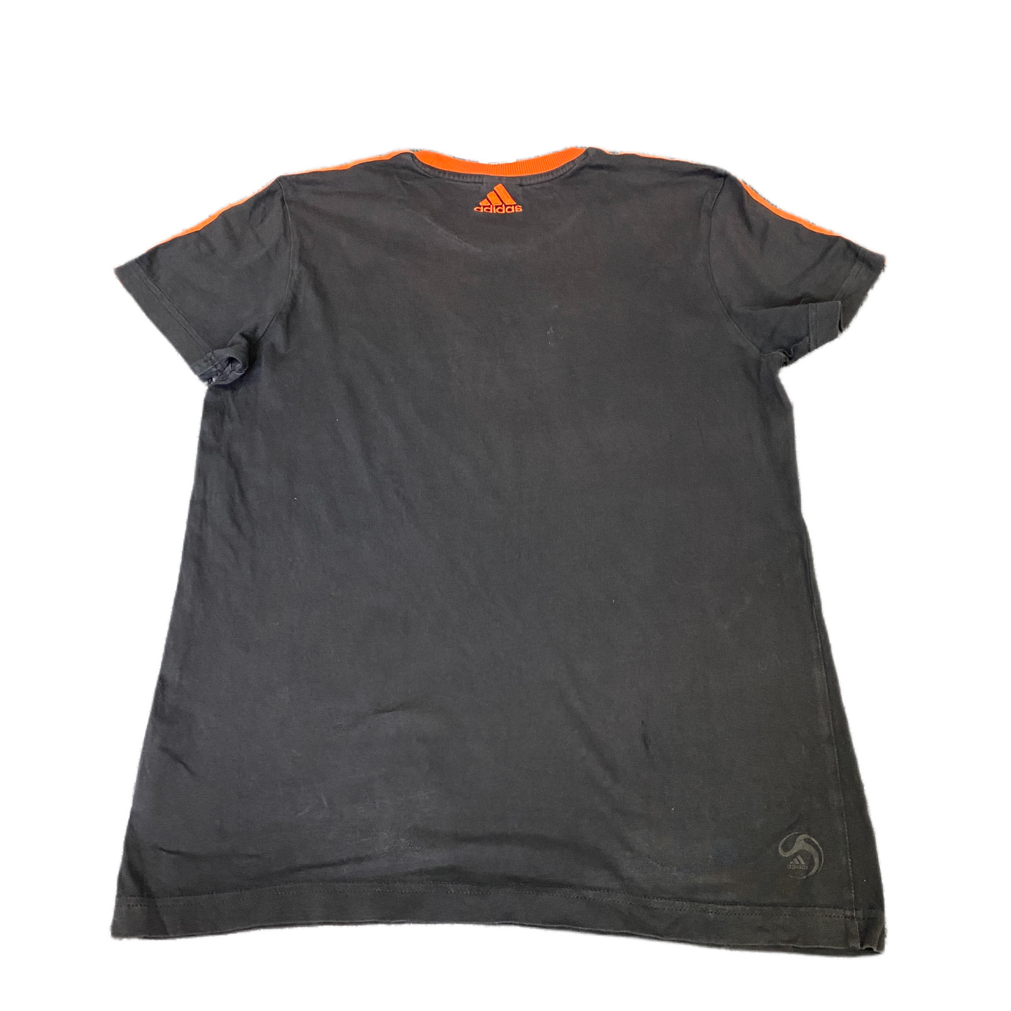 Adidas T-Shirt Mens S Black Orange Spartan Helmet Graphic Short Sleeve Pullover