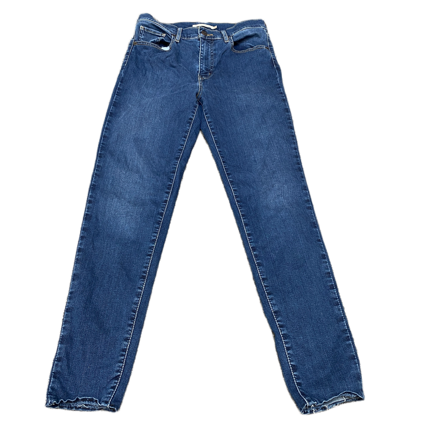 Levi's Jeans Fits as Womens 27" Waist Blue Denim Mile High Rise Super Skinny Leg