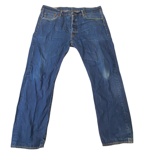 Levi's 501 Jeans Mens XL Blue Denim Regular Fit Straight Leg Pockets Outdoor