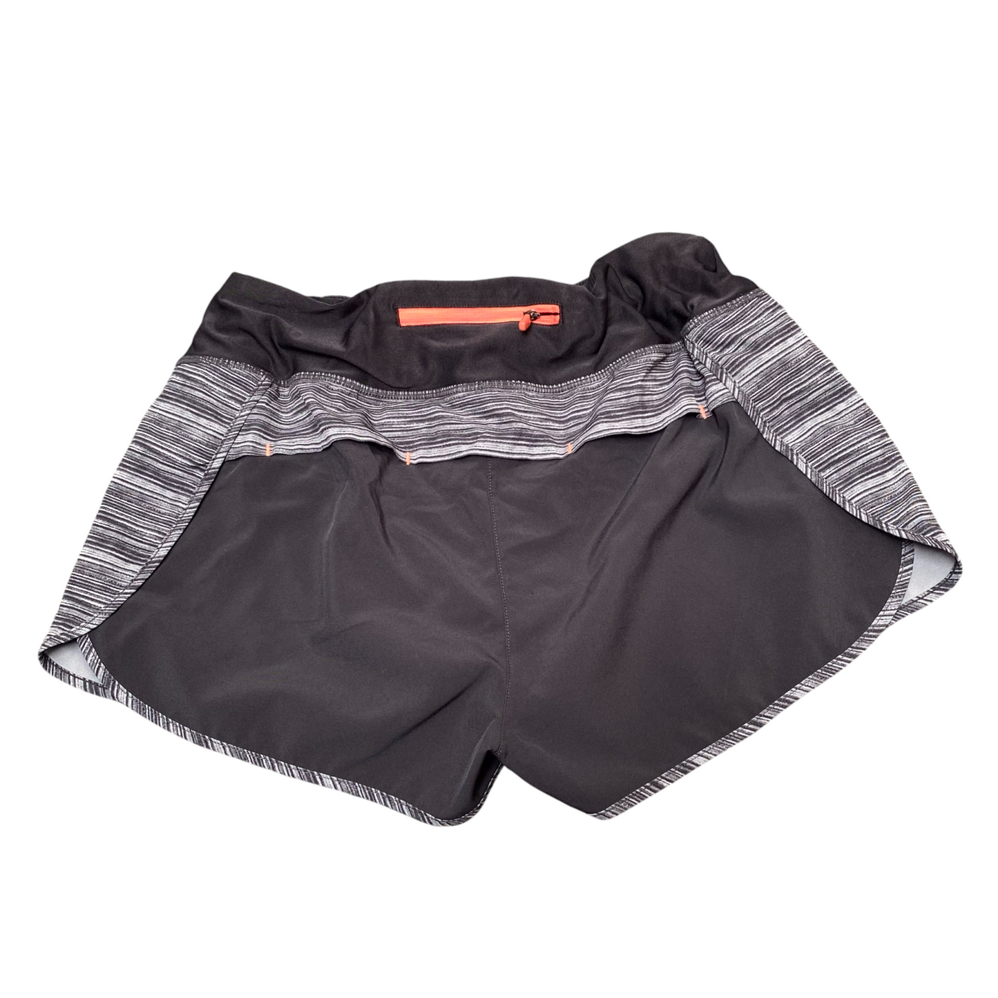 Running Sprinter Shorts Womens Small Black White Striped High Waisted Drawstring