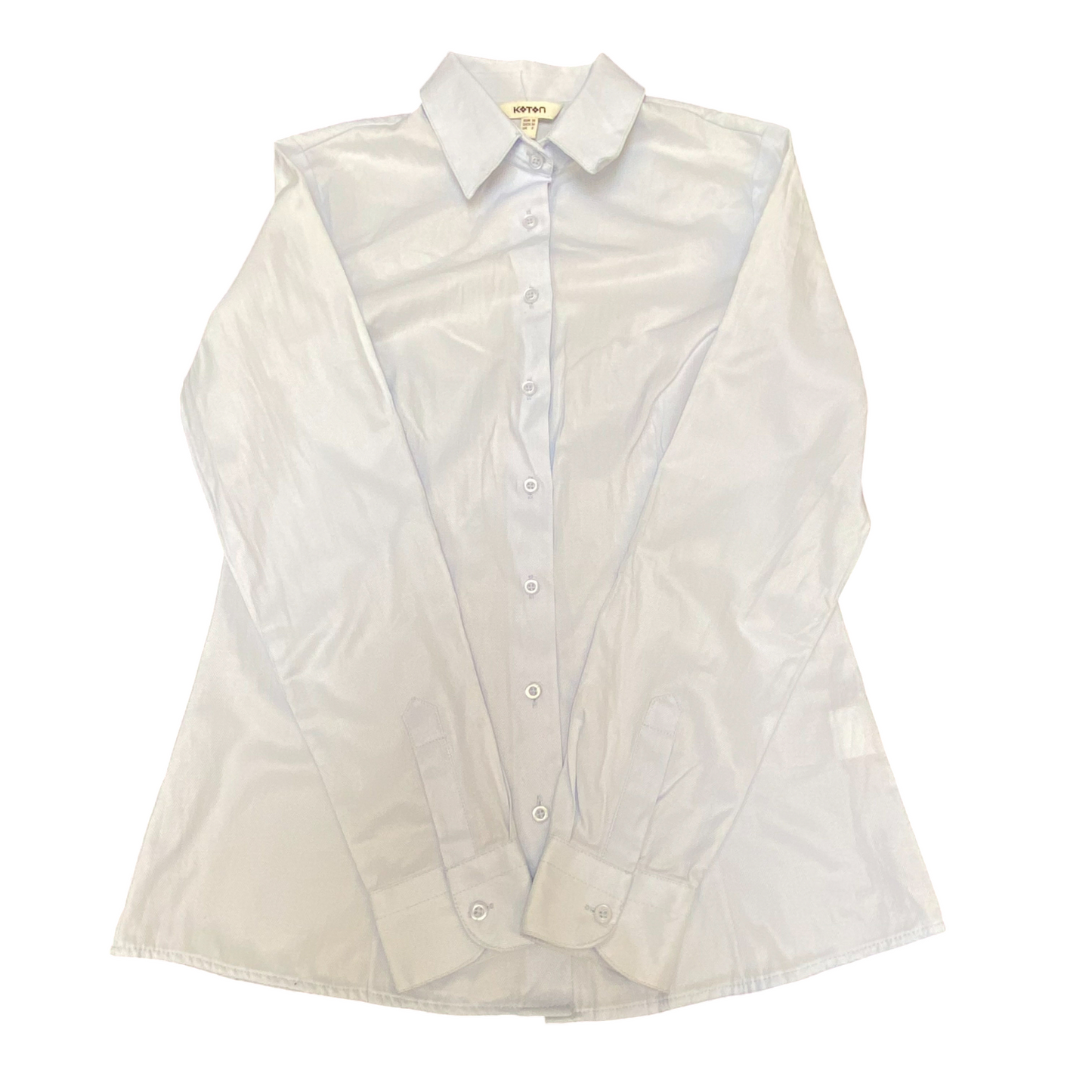 Koton Shirt Top Womens S Blue Long Sleeve Collared Button Down Comfort Outdoor