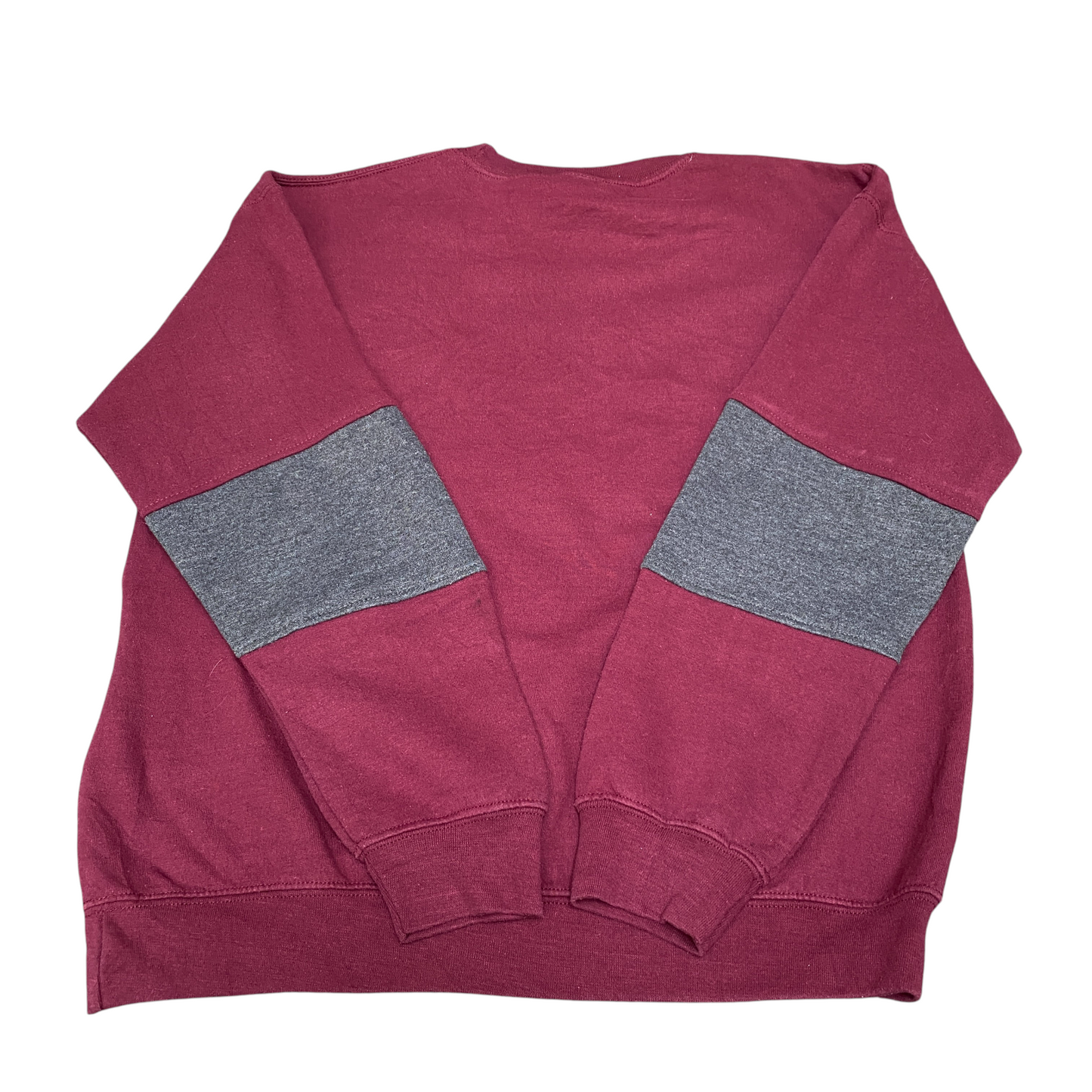 Nike Reworked Sweatshirt Men M Maroon Grey Embroidered Spellout Logo Vintage Y2K