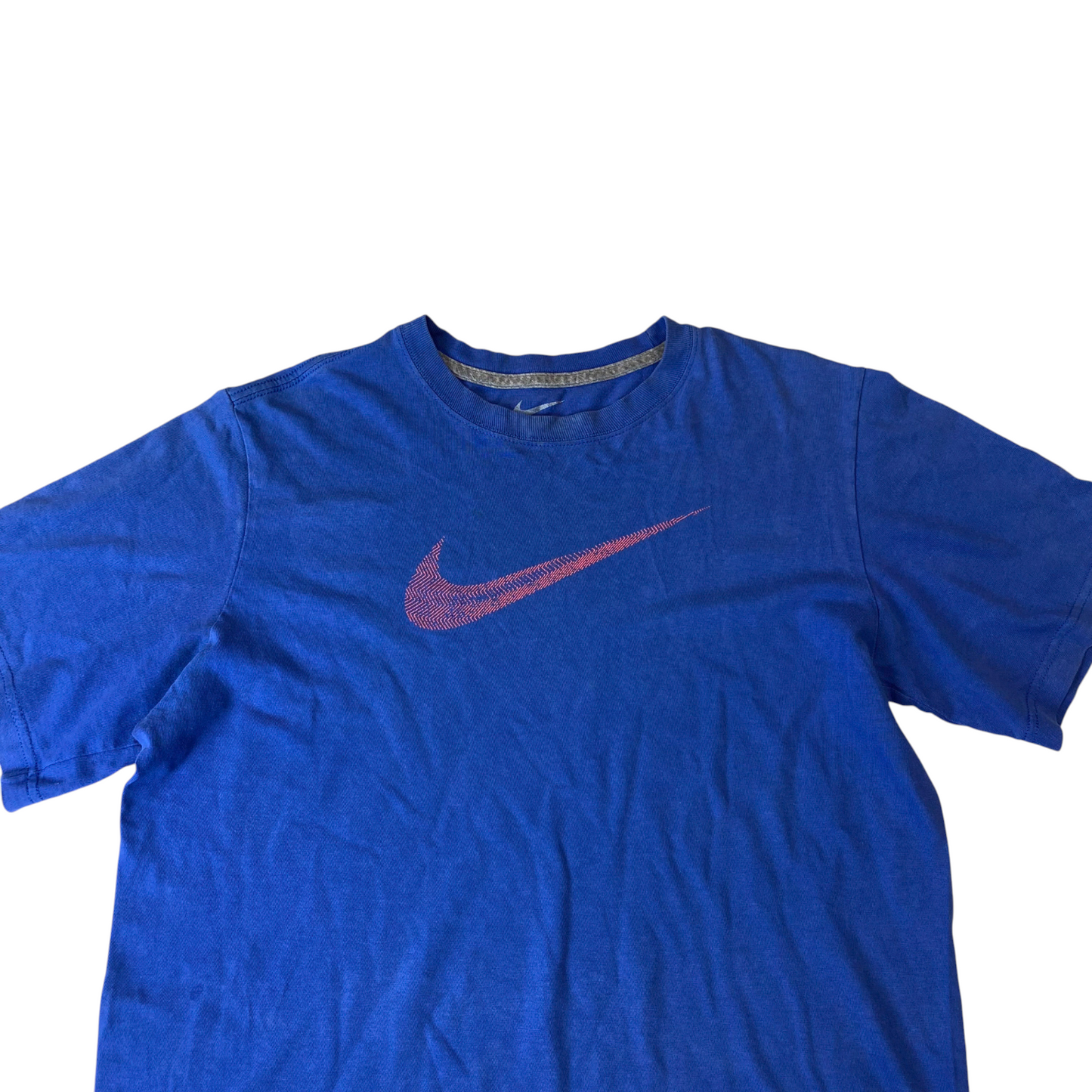 Nike T-Shirt Mens M Blue Graphic Print Swoosh Logo Short Sleeve Crew Neck Casual