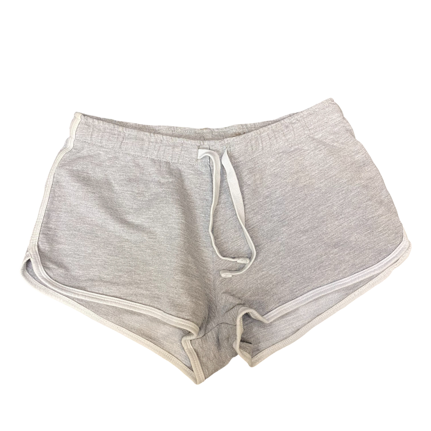 Running Sprinter Shorts Womens Medium Grey Heather Drawstring Waist Dolphin Hem