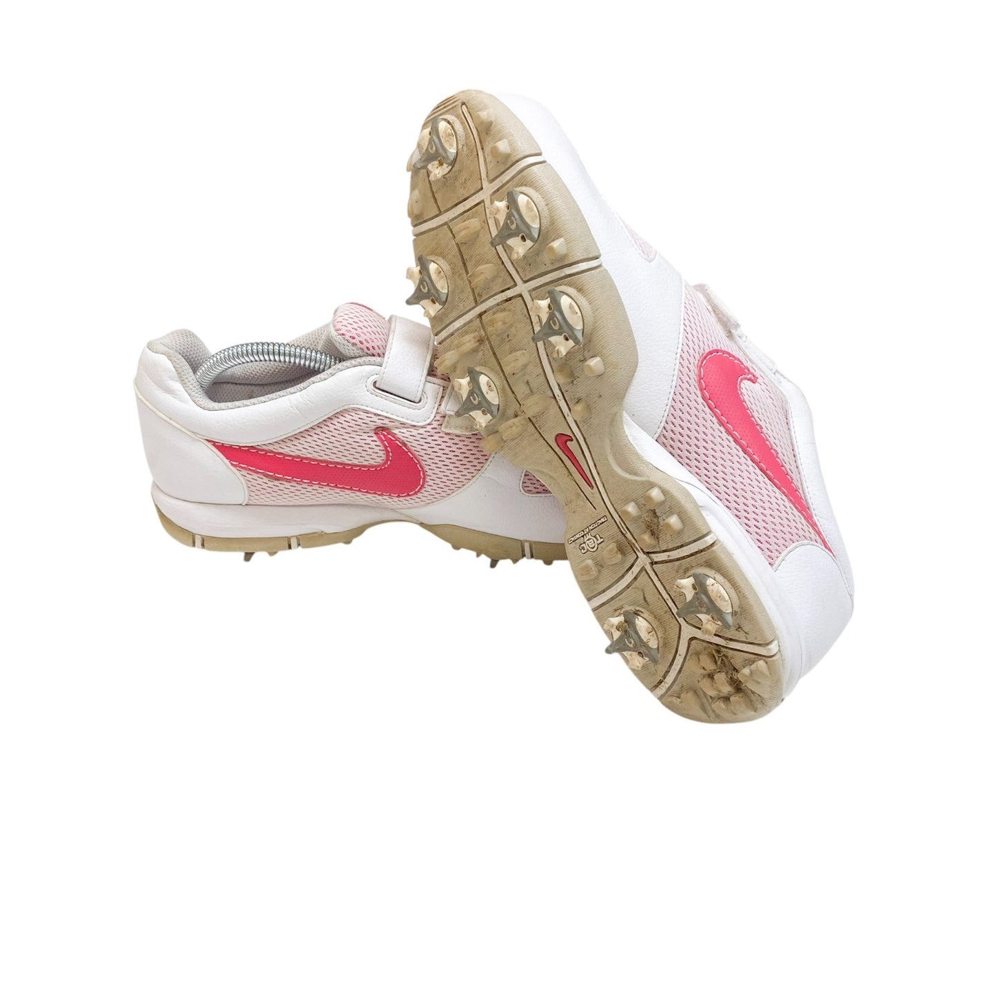 Nike TAC Golf Cleats and Spikes Shoes Women's 7.5 White Pink Swoosh Athletic