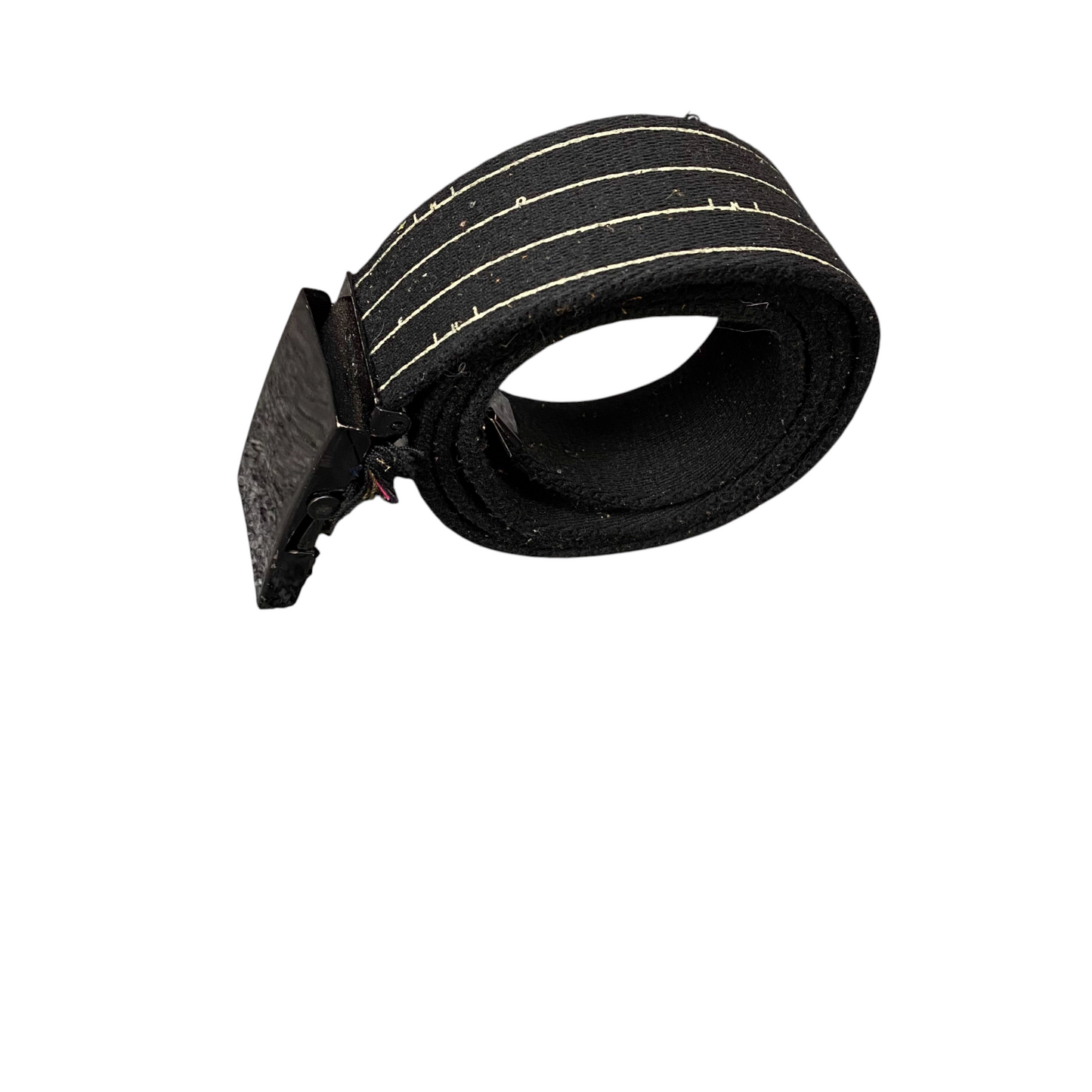 Mens Golf Webbing Belt Black White Striped Adjustable Clamp Buckle Size 40 in