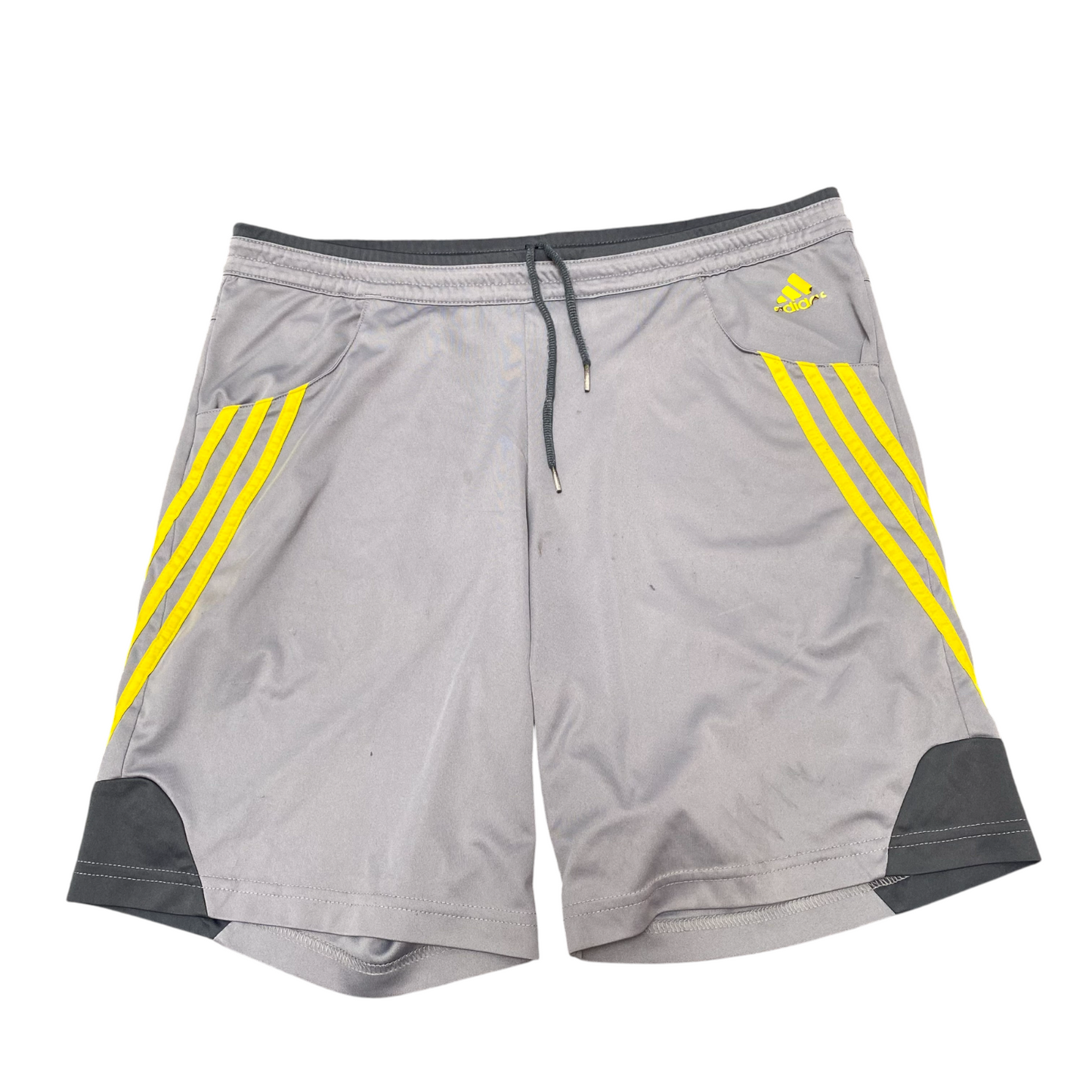 Adidas Athletic Shorts Mens Small Grey 3 Stripes Active Running & Gym Drawstring