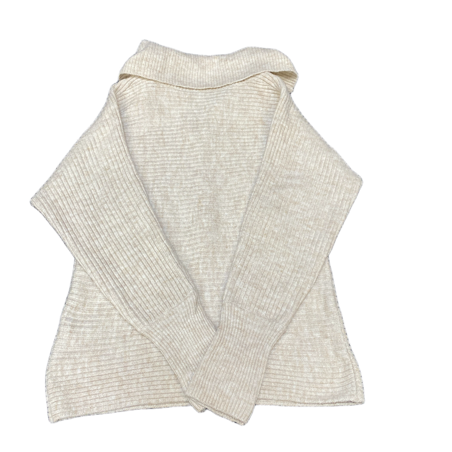Primark Jumper Girls Small Beige Ribbed Tight Knit Raglan Sleeve Collar Pullover