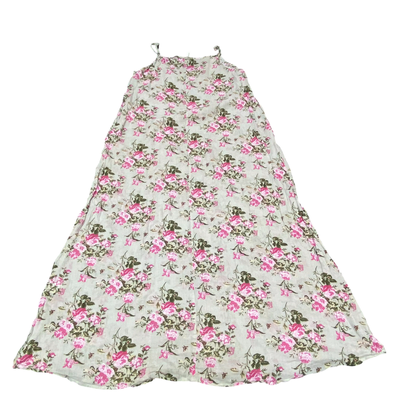 Rhum Raisin Long Dress Womens S Cream Pink Floral Casual V-Neck Spaghetti Straps