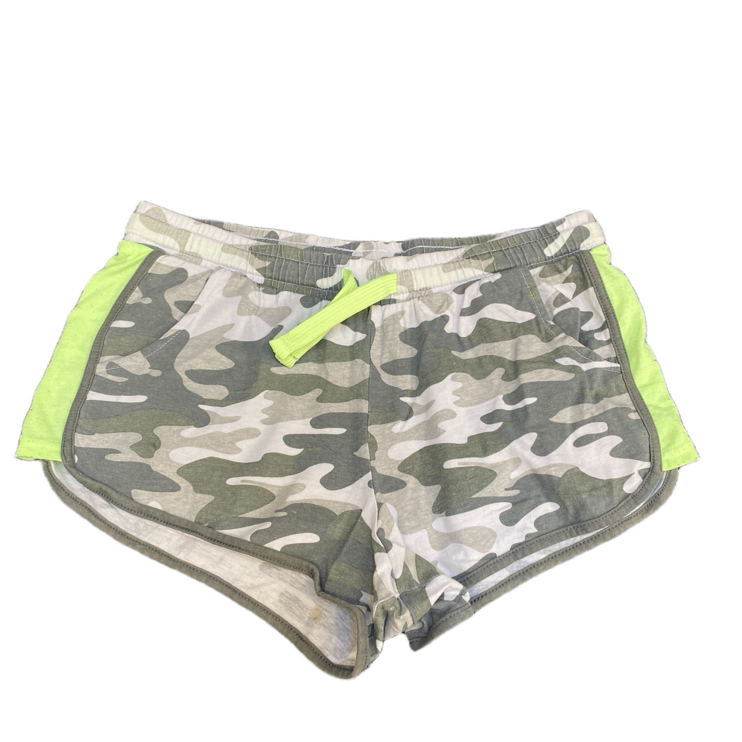 Running Sprinter Shorts Womens M 28" Waist Multi Camo Athletic Gym Dolphin Hem